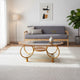 Mesa De Centro Glass Gold Oval