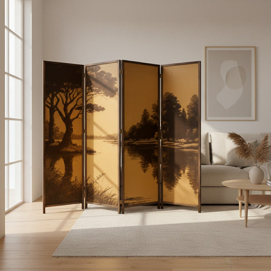 BIOMBO DECORATIVO PAISAJE ASIA NATURAL 4 PANELES