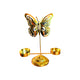 SET FIGURA DE MARIPOSA MONARCA DORADA X3