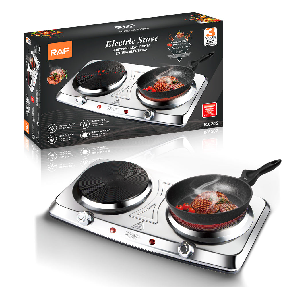 Cocinilla Eléctrica Doble Raf – Acero Inoxidable Portátil