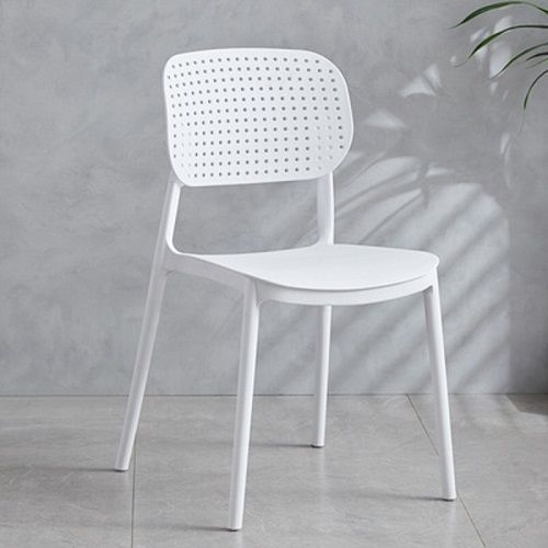 Silla Minimal Perforada Blanca Y Negra