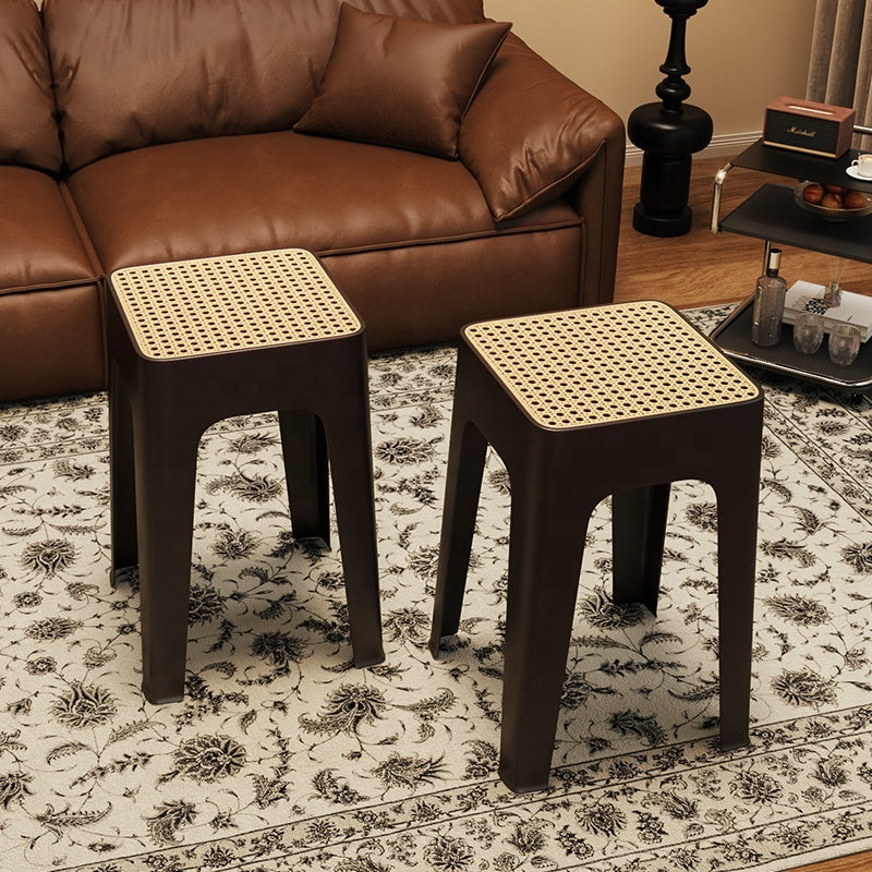 Taburete Modern Rattan Black