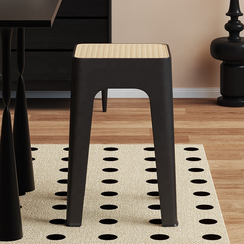 Taburete Modern Rattan Black
