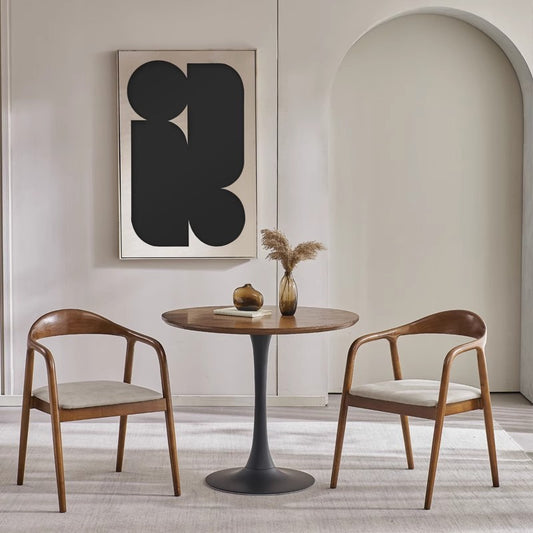 MESA REDONDA BASE CENTRAL WOOD MODERN