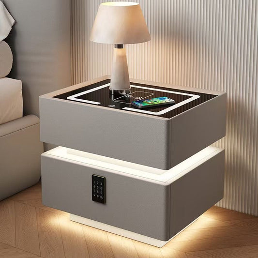 Velador Inteligente Flotante con Luz LED, Cargador Inalámbrico y Panel de Seguridad