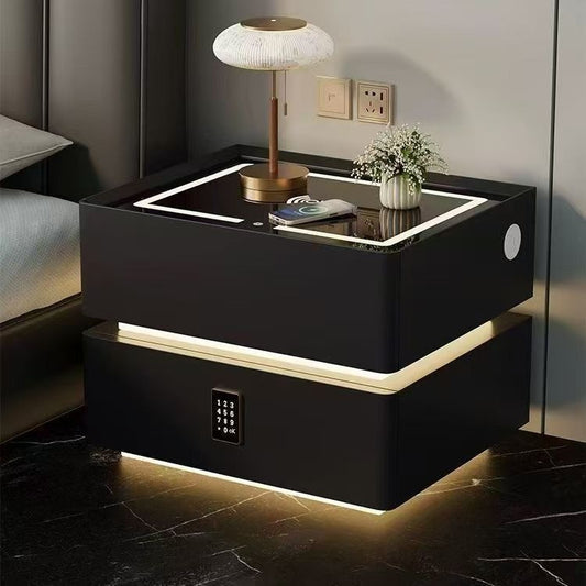 Velador Inteligente Flotante con Luz LED, Cargador Inalámbrico y Panel de Seguridad