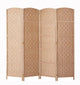 BIOMBO DIVISOR DE AMBIENTES BAMBÚ 4 PANELES BEIGE
