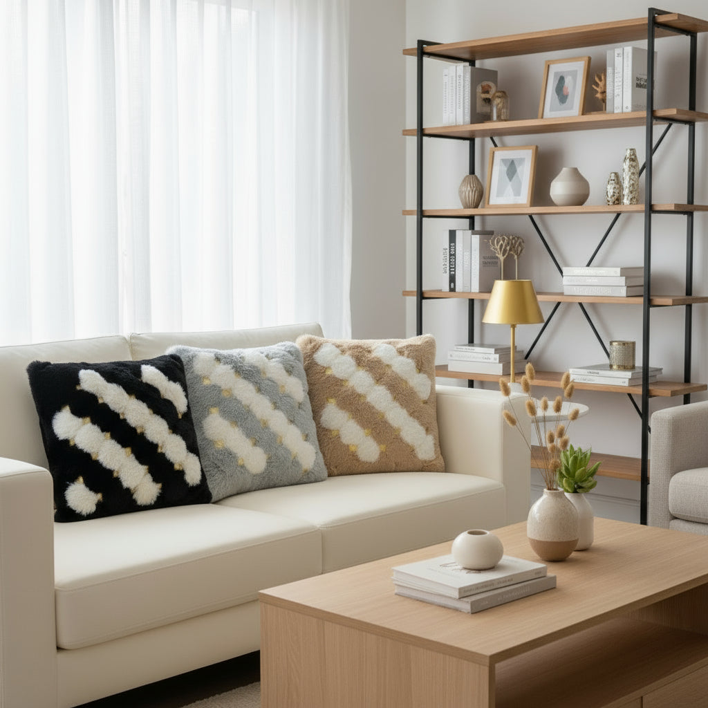 Cojin Soft Eco Cuero Dorado 43x43cm
